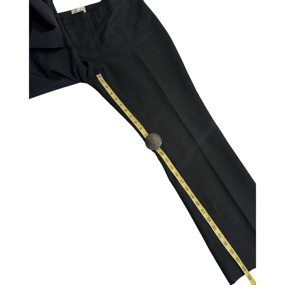 Le Suit Set Womens Sz 6 Petite Black Pinstripe Blazer Straight Trousers 2 Piece - Picture 9 of 12